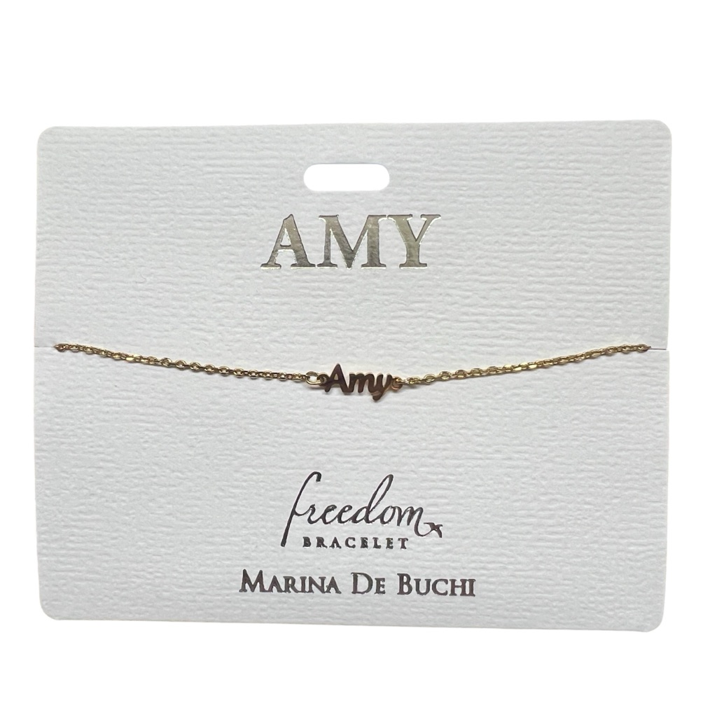 Marina De Buchi Personalized Luxe Name Amy Freedom Bracelet Jewelry Nwt Present 50$